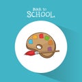 Back to school palette paint color brush Royalty Free Stock Photo