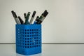 Back to school- pencil holder with gray pens