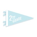 Back to school pennant flag. 2nd grade. Vector illustration, flat design Royalty Free Stock Photo