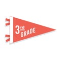 Back to school pennant flag. 3rd grade. Vector illustration, flat design Royalty Free Stock Photo