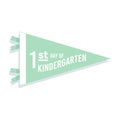 Back to school pennant flag. 1st day of kindergarten. Vector illustration, flat design Royalty Free Stock Photo
