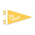 Back to school pennant flag. 1st grade. Vector illustration, flat design Royalty Free Stock Photo