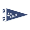 Back to school pennant flag. 4th grade. Vector illustration, flat design Royalty Free Stock Photo