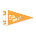 Back to school pennant flag. 5th grade. Vector illustration, flat design Royalty Free Stock Photo