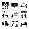 Back to school. Pictogram icon set. School days. Royalty Free Stock Photo