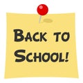 Back to School Post It Flat Icon on White Royalty Free Stock Photo