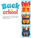 Back to School Poster with Backpacks and Pockets Royalty Free Stock Photo