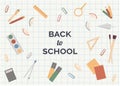 Back to school poster, banner design template. Colorful back to school template for invitation, poster, promotion, sale Royalty Free Stock Photo