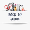 Back to School Poster Design. School supplies. Vector Royalty Free Stock Photo