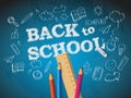 Back to school poster with doodles Royalty Free Stock Photo