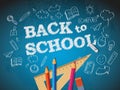 Back to school poster with doodles Royalty Free Stock Photo