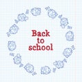 Back to school poster with doodles Royalty Free Stock Photo