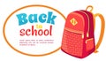 Back to School Poster with Fashionable Backpack Royalty Free Stock Photo