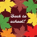 Back to school. Poster with maple leaves