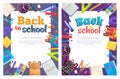 Back to School Poster with Place for Text in Frame Royalty Free Stock Photo