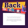 Back to School Poster with Place for Text in Frame Royalty Free Stock Photo