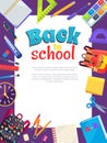 Back to School Poster with Place for Text in Frame Royalty Free Stock Photo