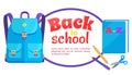 Back to School Poster Rucksack and Accessory Set Royalty Free Stock Photo