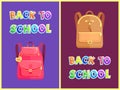 Back to School Posters Set Vector Illusrtration Royalty Free Stock Photo