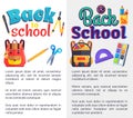 Back to School Posters Set with Place for Text Royalty Free Stock Photo