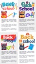 Back to School Posters Set with Place for Text Royalty Free Stock Photo