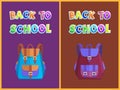 Back to School Pupil Bags Vector Illustration Royalty Free Stock Photo