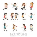 Back to school , pupils in school uniform