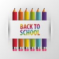 Back to school. Rainbow pencils. Vector illustration Royalty Free Stock Photo