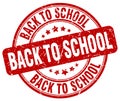 Back to school red grunge round rubber stamp Royalty Free Stock Photo