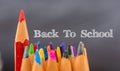 Back to school, Red pencil standing out from crowd Royalty Free Stock Photo