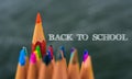 Back to school, Red pencil standing out from crowd Royalty Free Stock Photo