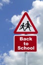 Back to school road sign Royalty Free Stock Photo