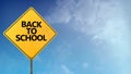 Back to School Road Sign Blue Skies Royalty Free Stock Photo