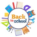 Back to School Poster with Place for Text in Frame Royalty Free Stock Photo