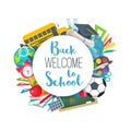 Back to school round banner