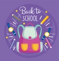 Back to school rucksack pencil color watch education