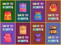 Back to School Rucksacks and Satchels Types Poster Royalty Free Stock Photo