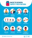 Back to school safety tips for kids Royalty Free Stock Photo