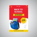 Back to school sale colorful poster design with educational school supplies.Cartoon background for school shopping, promotion, pos