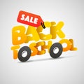 Back to school sale logo, schoolbus