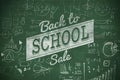 Composite image of back to school sale message Royalty Free Stock Photo