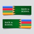 Back to school sale offer discount banner template with stationary with green background