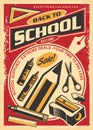 School supplies retro poster idea