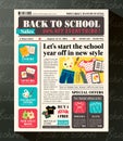 Back to School Sales Promotional Design Template in Newspaper