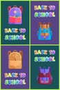 Back to School Satchel Set Vector Illustration Royalty Free Stock Photo