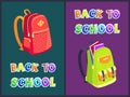 Back to School Satchels Set Vector Illustration Royalty Free Stock Photo