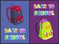Back to School Schoolbag Set Vector Illustration Royalty Free Stock Photo
