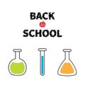 Back to school. Science lab glass set. Laboratory jar.