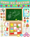 Back to school scrapbook elements. Royalty Free Stock Photo