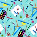 Back to school seamless pattern design. School supplies, creative elements , welcome concept Royalty Free Stock Photo
